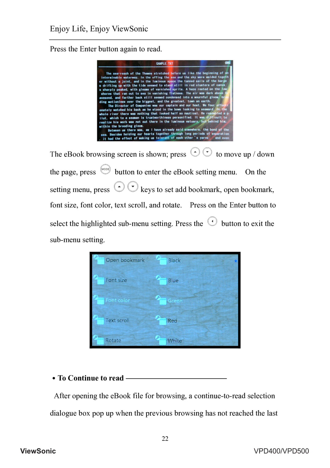 ViewSonic VS12835, VS12836 manual ․To Continue to read 