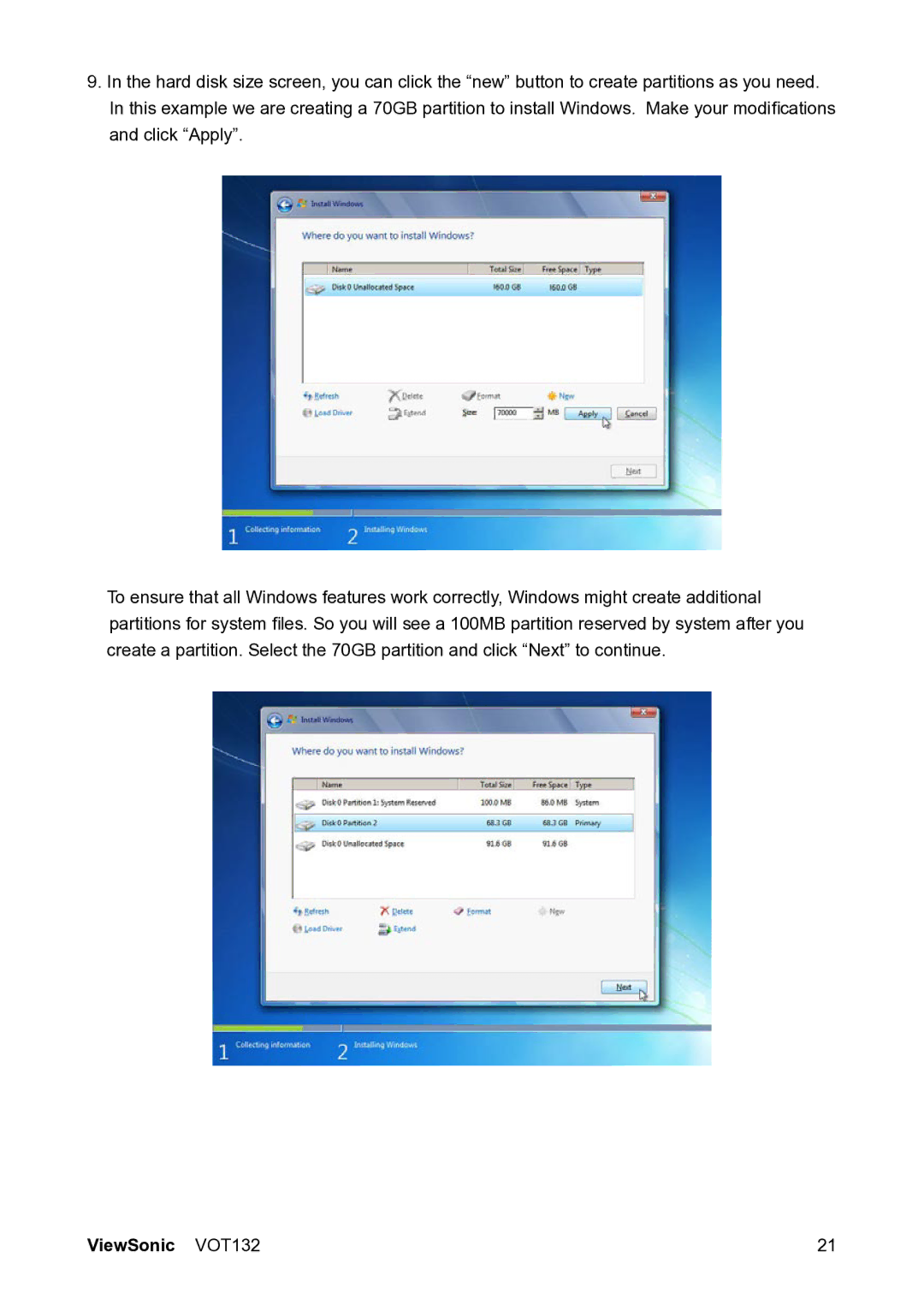 ViewSonic VS12933 manual ViewSonic VOT132 