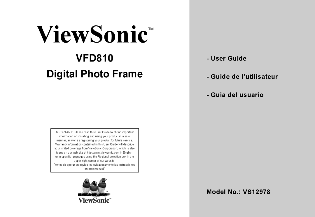 ViewSonic VS12978 warranty ViewSonicTM 