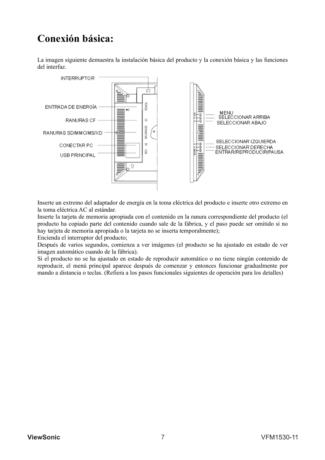 ViewSonic VS12982 warranty Conexión básica 