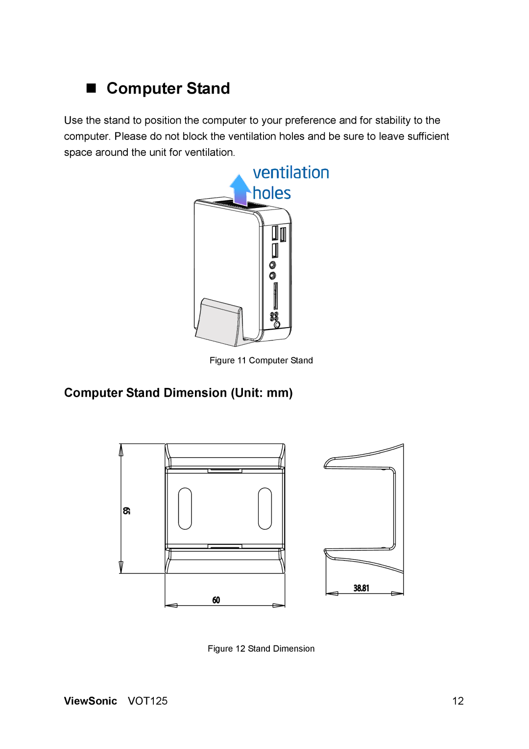 ViewSonic VS13172 manual „ Computer Stand 