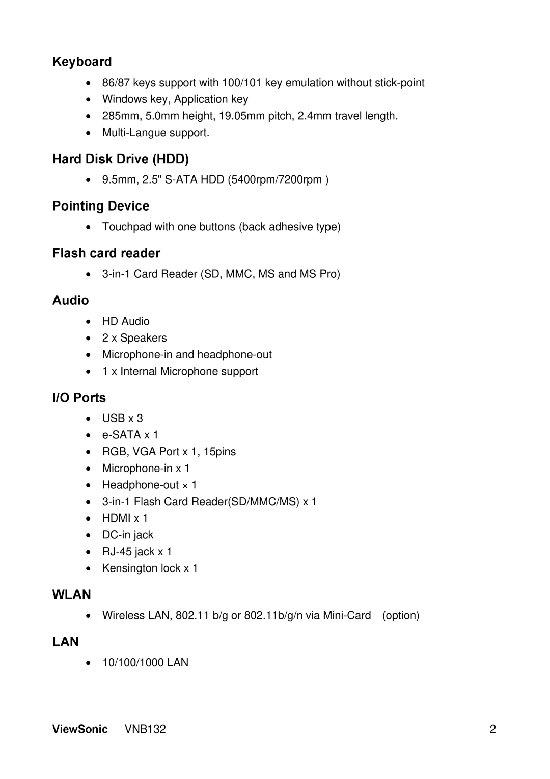 ViewSonic VS13191 manual Wlan 