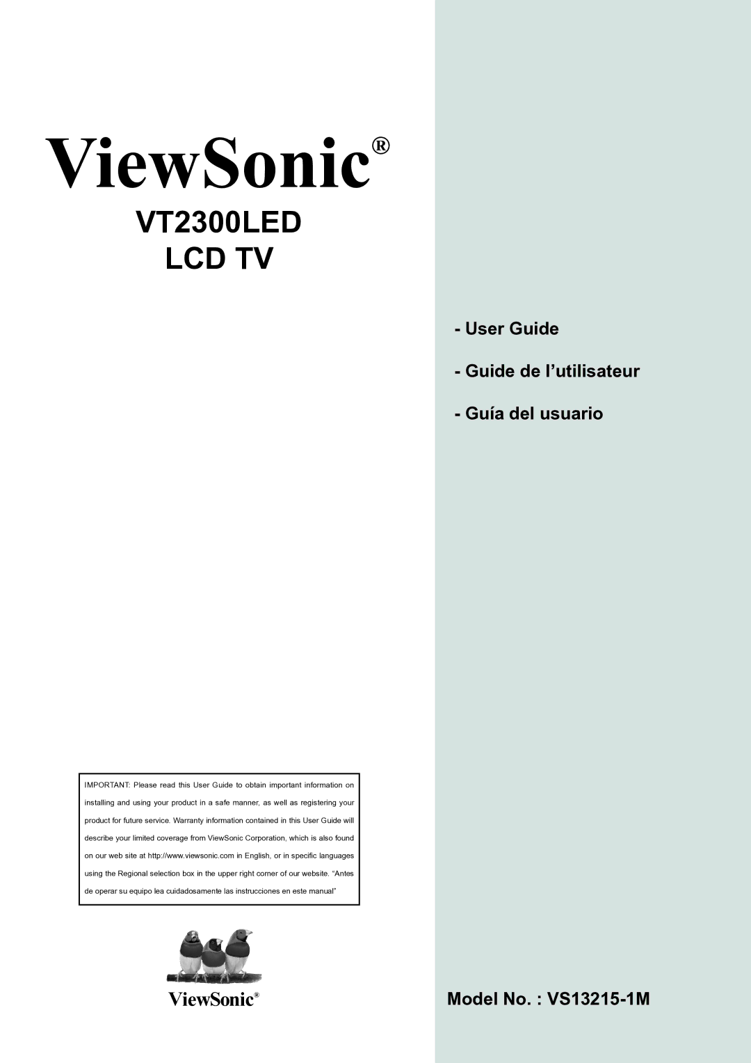 ViewSonic VS13215-1M warranty ViewSonic 