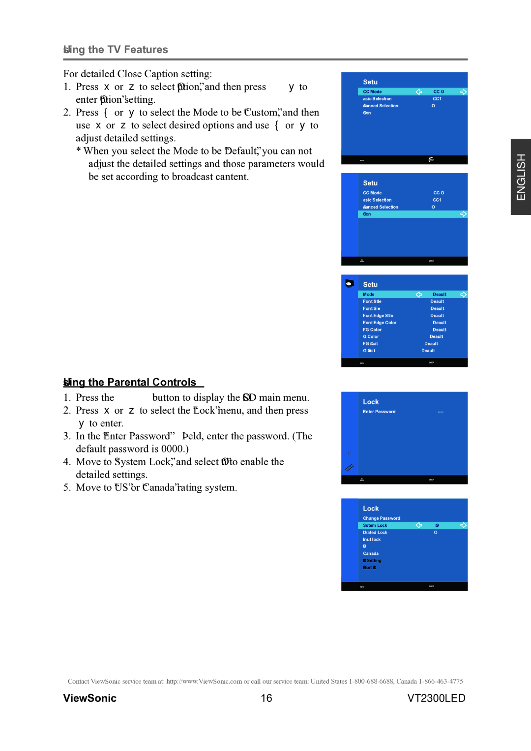 ViewSonic VS13215-1M warranty Using the Parental Controls 