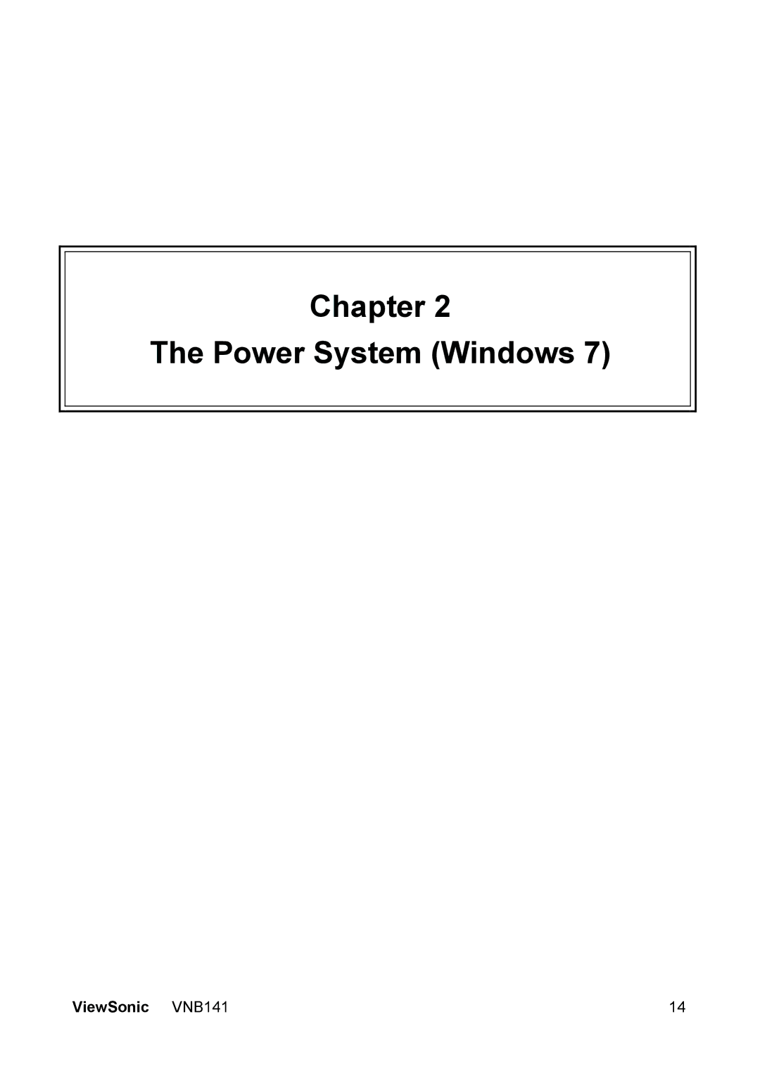 ViewSonic VS13235 manual Chapter Power System Windows 