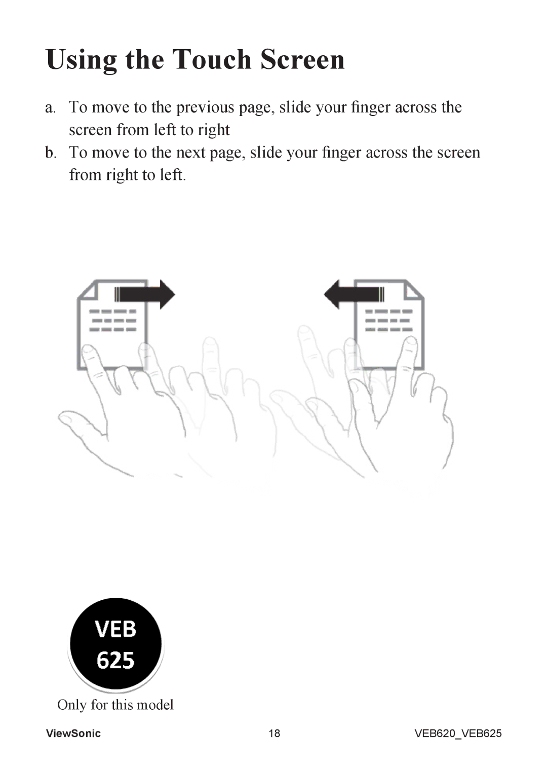 ViewSonic VS13394, VS13392 manual Using the Touch Screen 