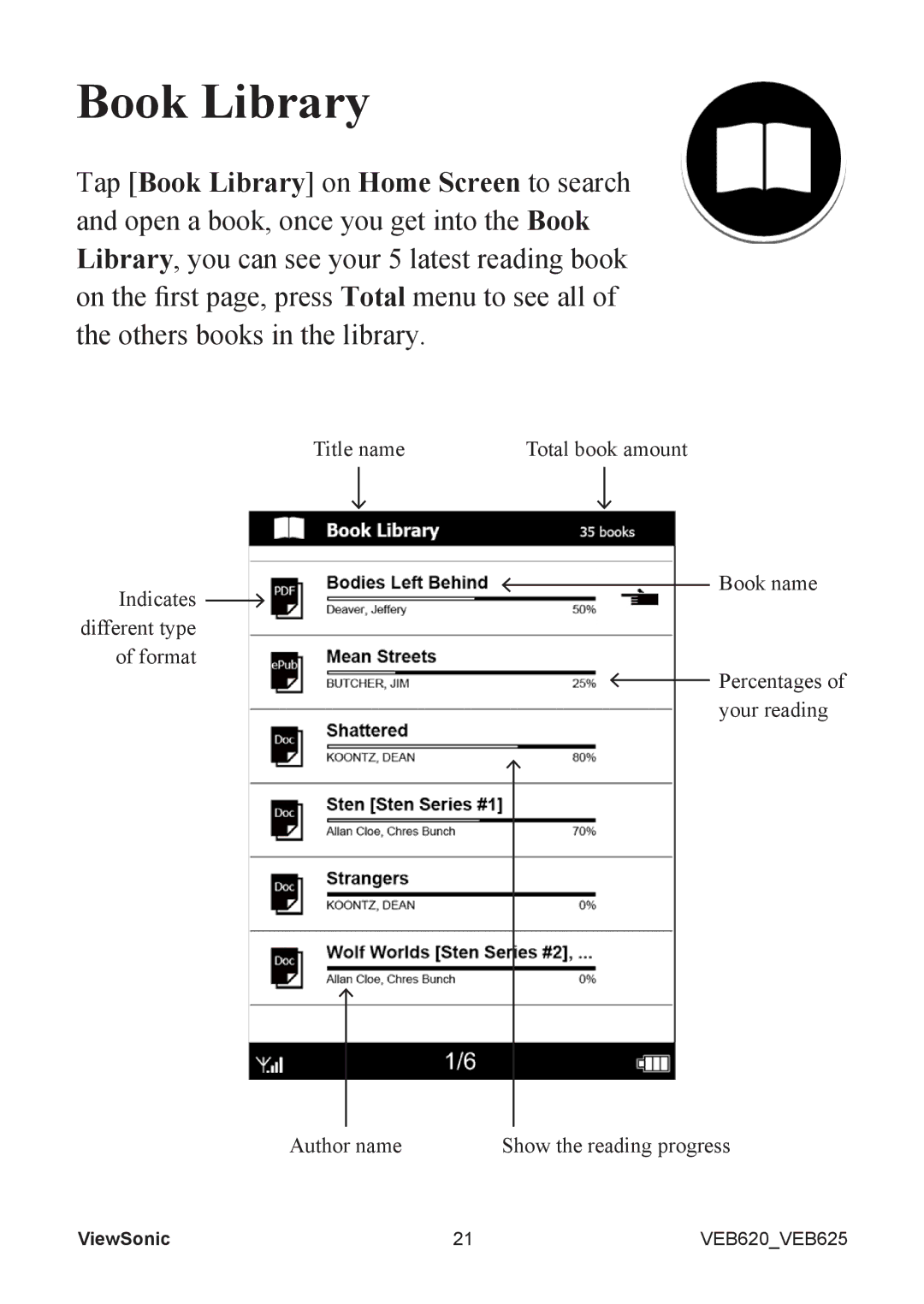 ViewSonic VS13392, VS13394 manual Book Library 