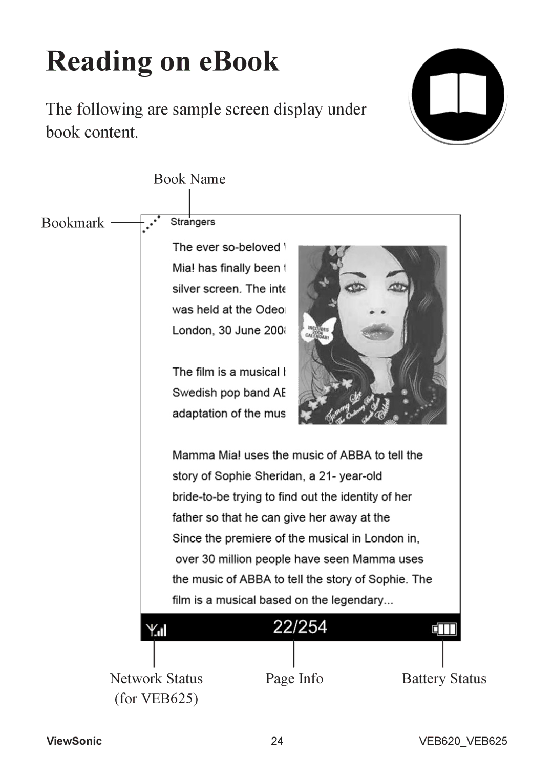 ViewSonic VS13394, VS13392 manual Reading on eBook 