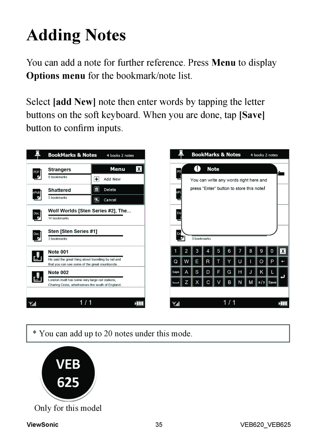 ViewSonic VS13392, VS13394 manual Adding Notes 