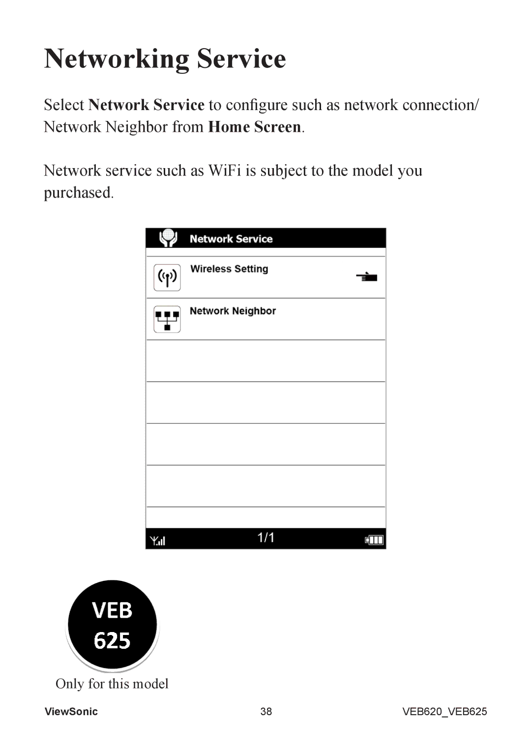 ViewSonic VS13394, VS13392 manual Networking Service 