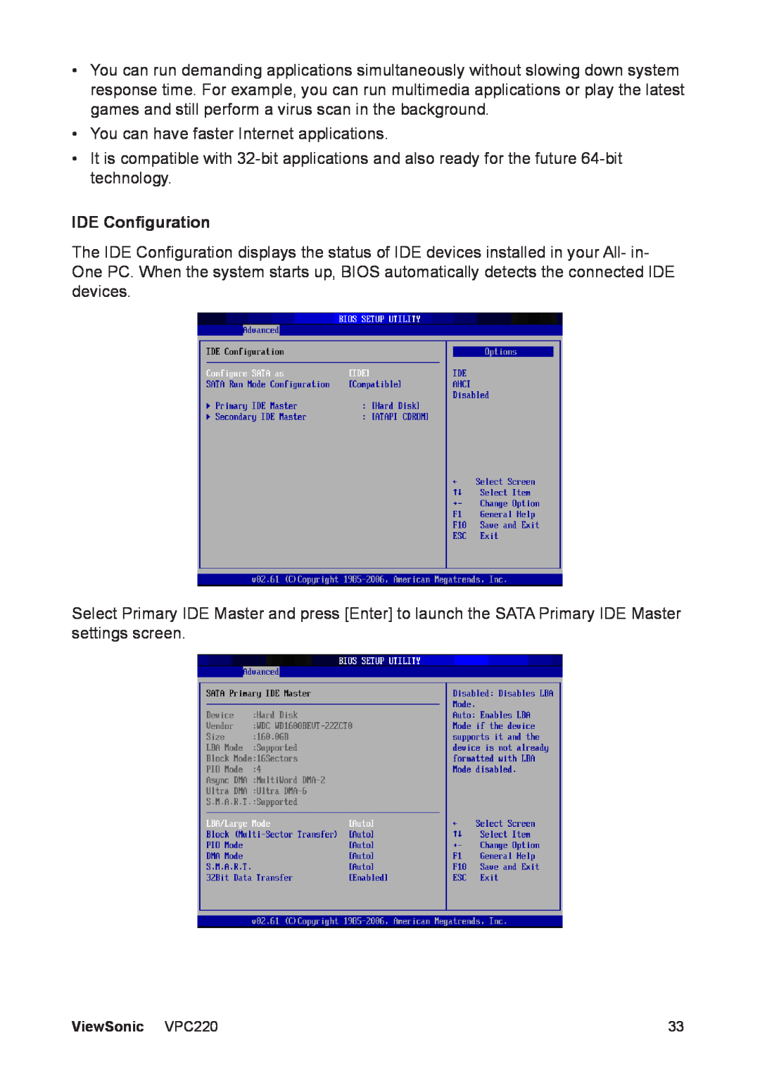 ViewSonic VS13426 manual IDE Configuration 
