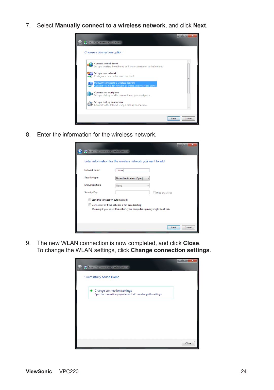 ViewSonic VS13426 manual ViewSonic VPC220 