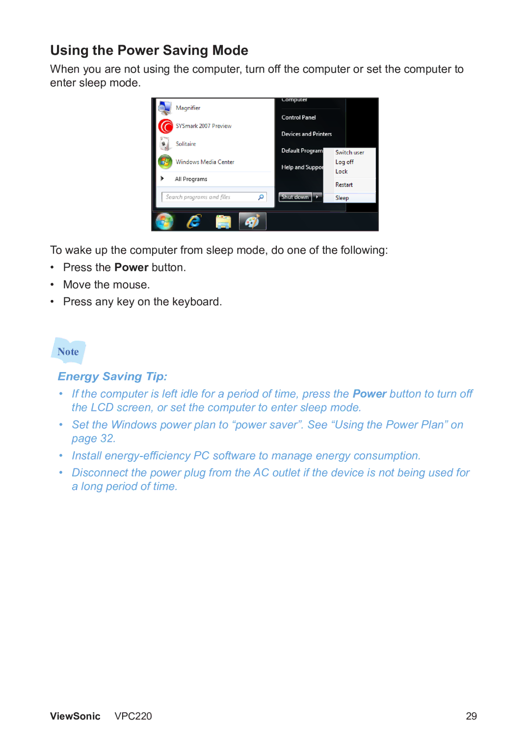 ViewSonic VS13426 manual Using the Power Saving Mode, Energy Saving Tip 