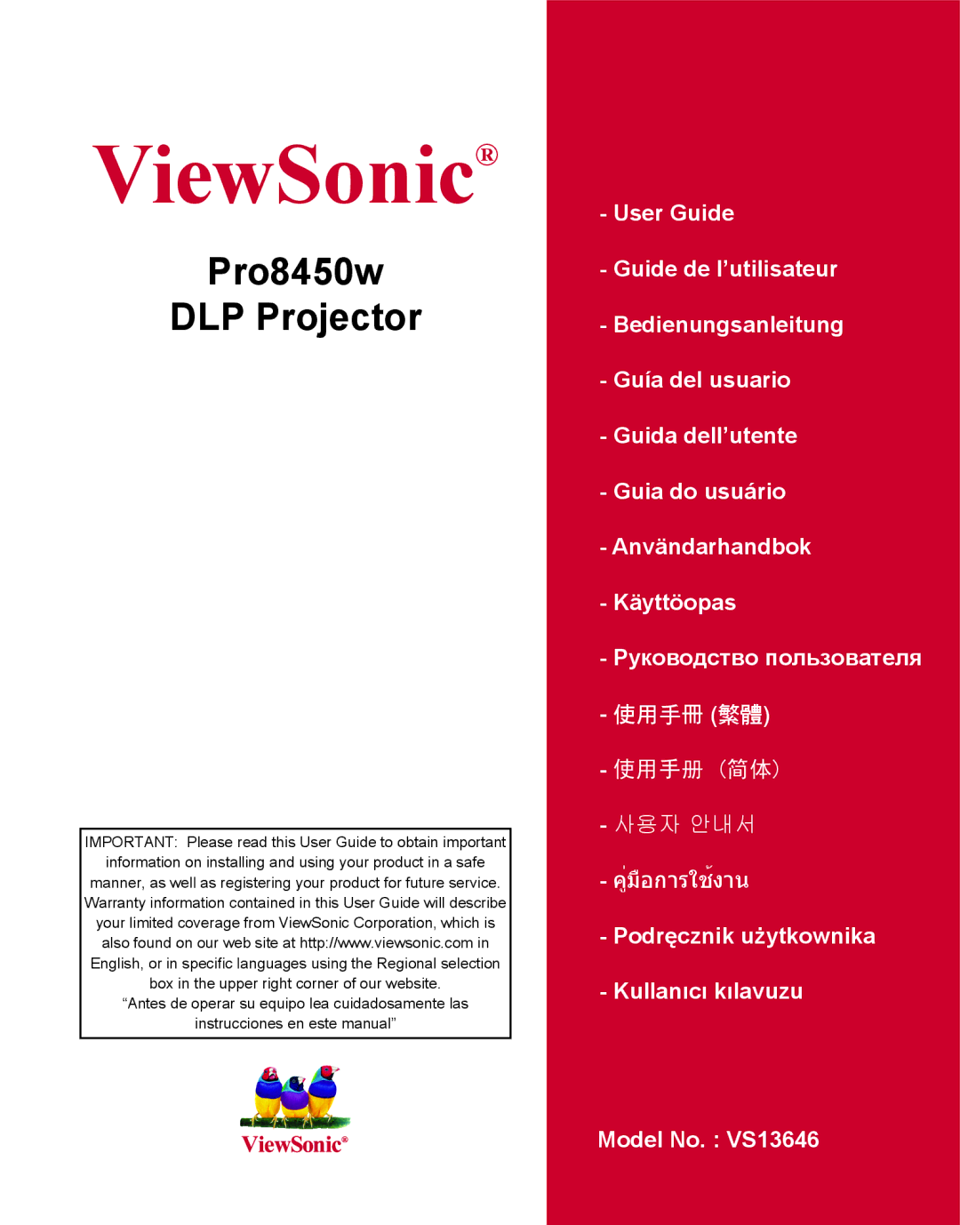 ViewSonic VS13646 warranty ViewSonic 