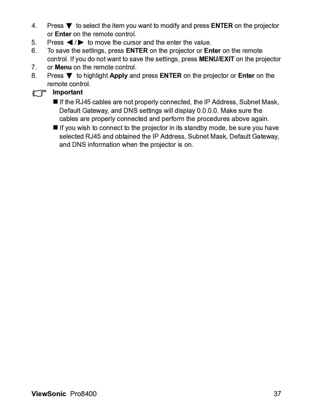 ViewSonic VS13647 warranty ViewSonic Pro8400 