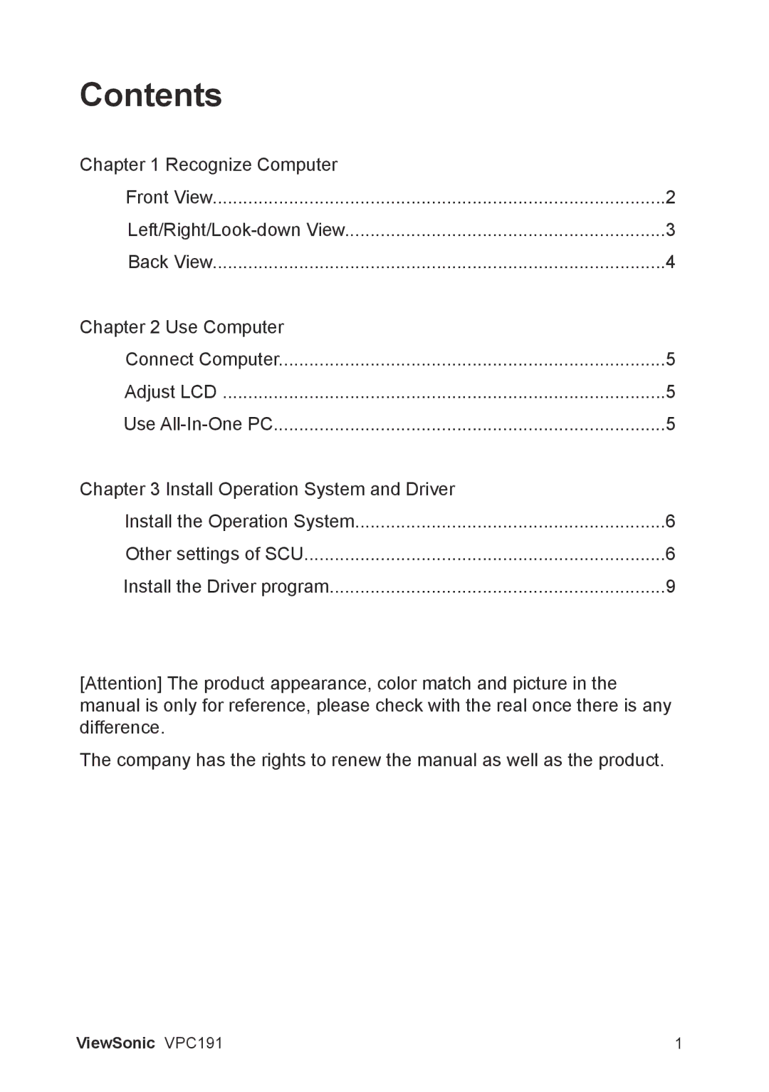 ViewSonic VS13727 manual Contents 