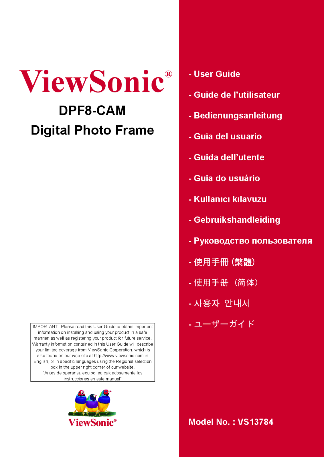 ViewSonic VS13784 warranty ViewSonic 