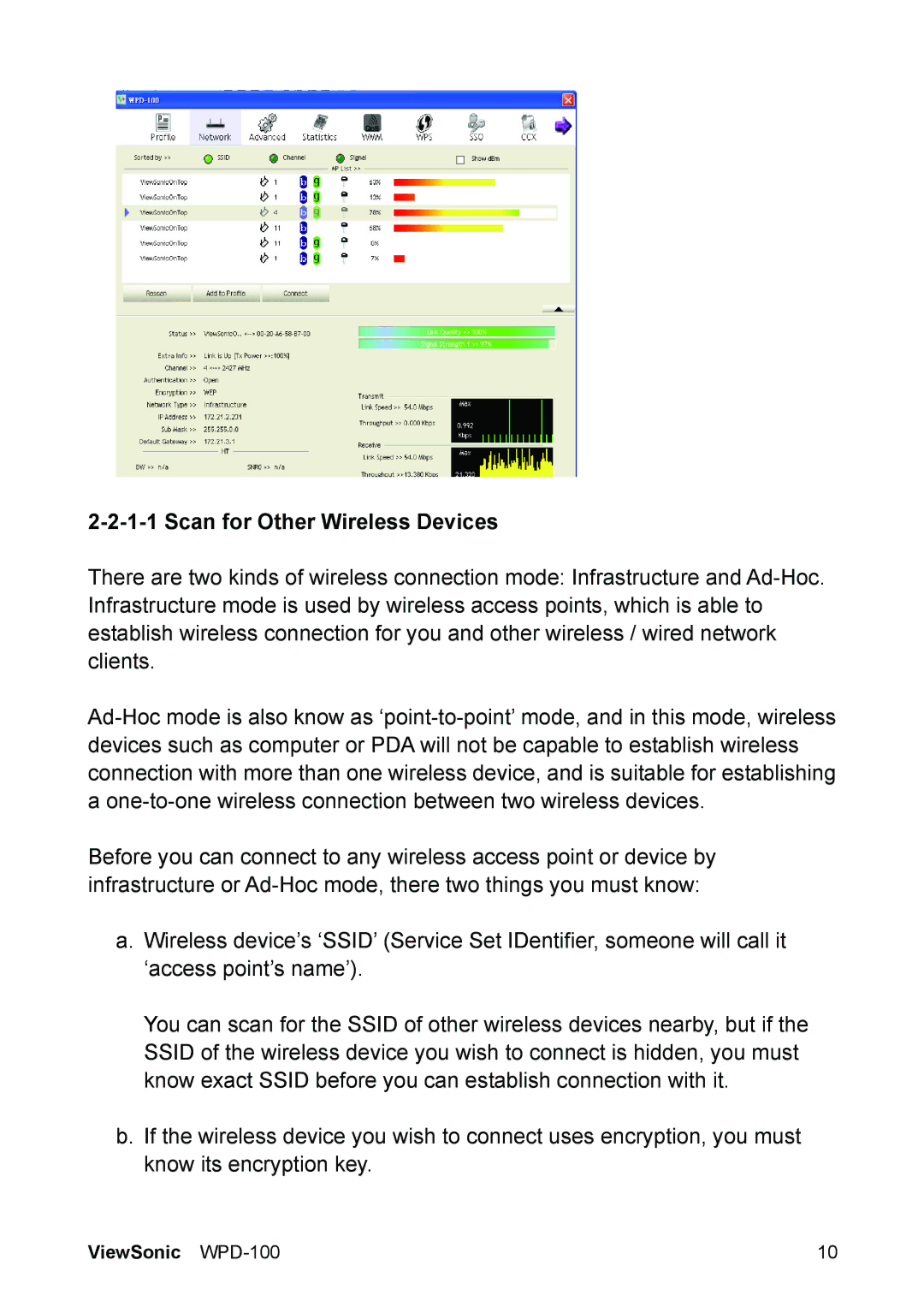 ViewSonic VS13789 manual Scan for Other Wireless Devices 