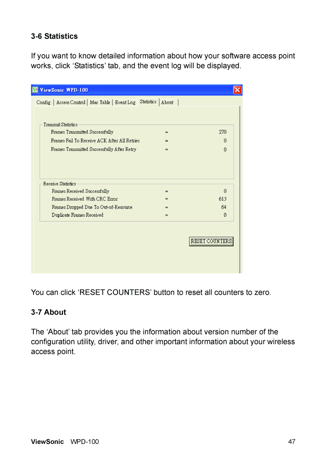 ViewSonic VS13789 manual Statistics, About 