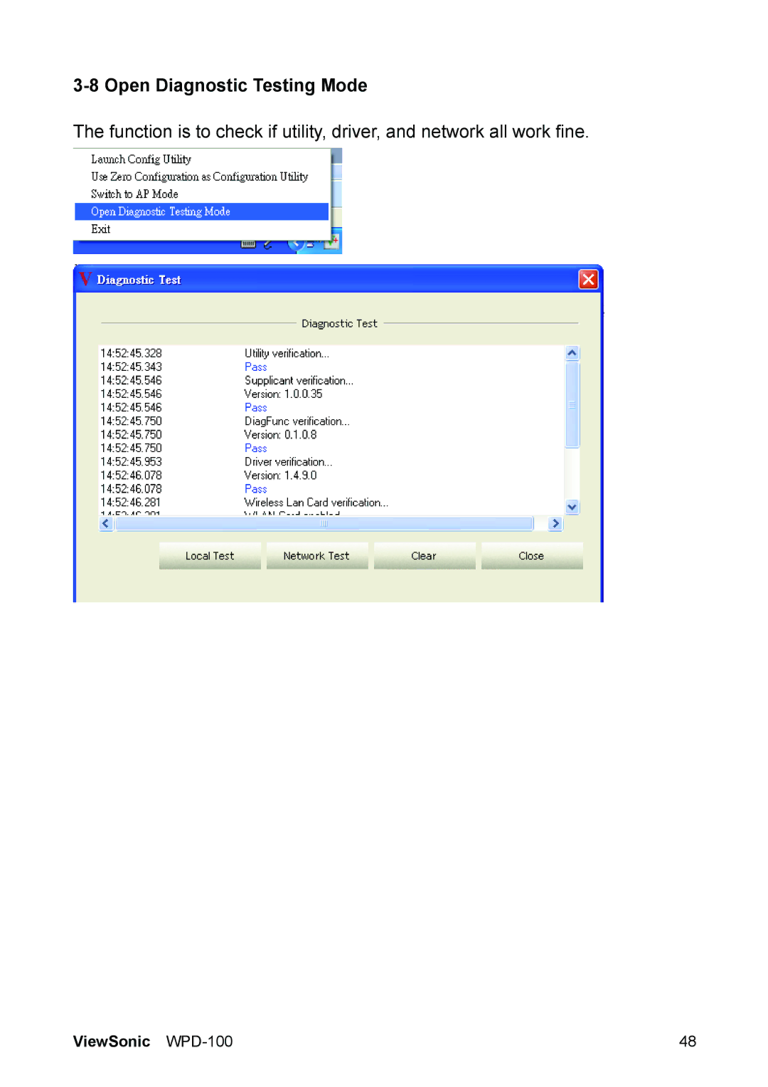 ViewSonic VS13789 manual Open Diagnostic Testing Mode 