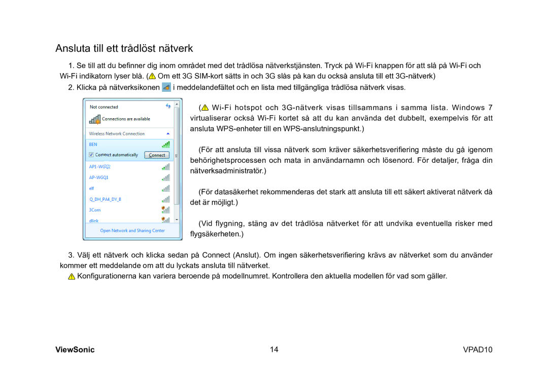 ViewSonic VS13790 manual Ansluta till ett trådlöst nätverk 