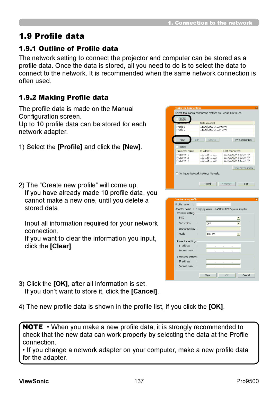 ViewSonic VS13835 warranty Outline of Profile data, Making Profile data, 137 