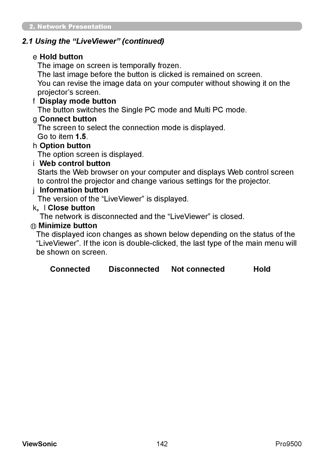 ViewSonic VS13835 warranty Using the LiveViewer 