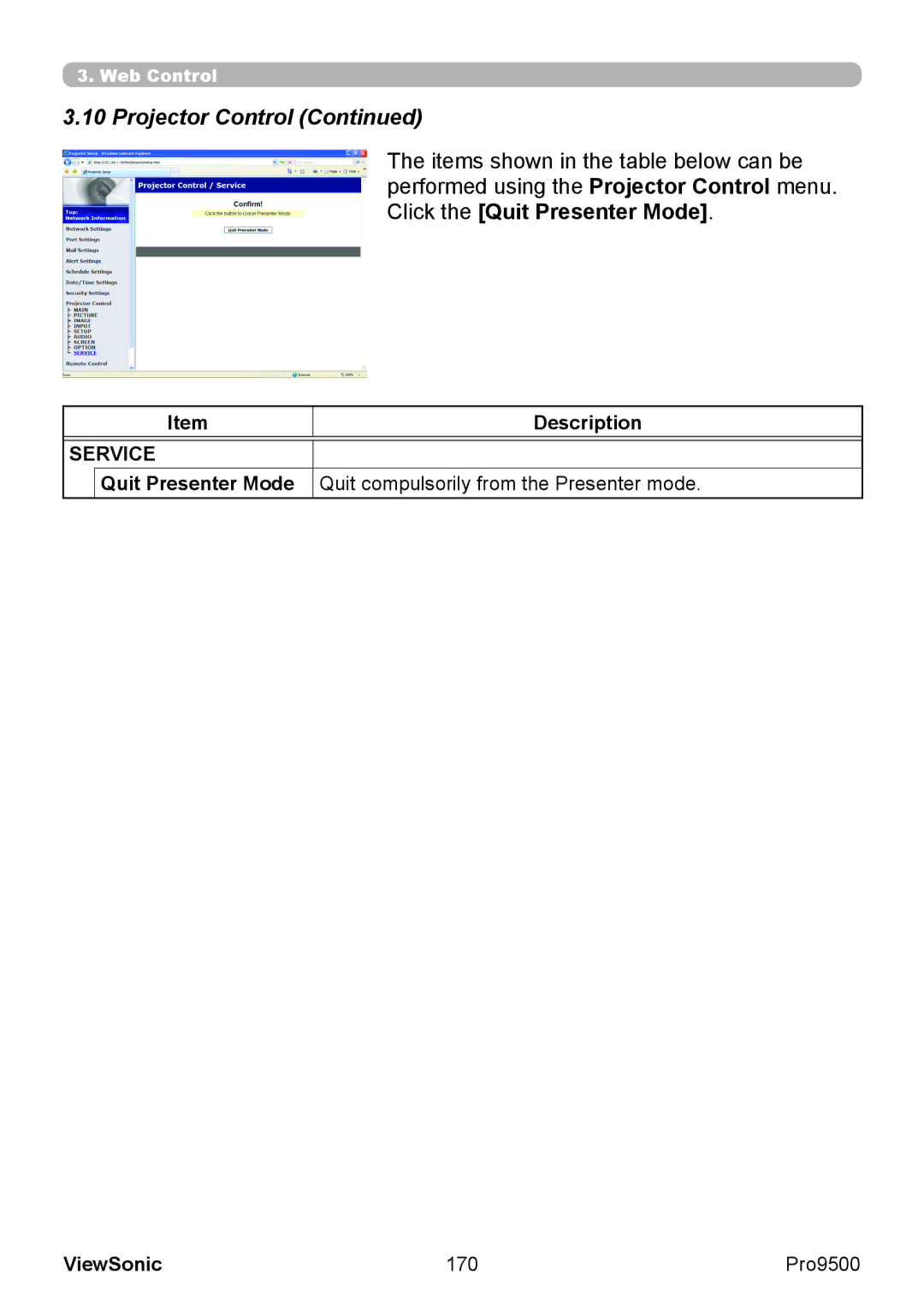 ViewSonic VS13835 warranty Service, 170 