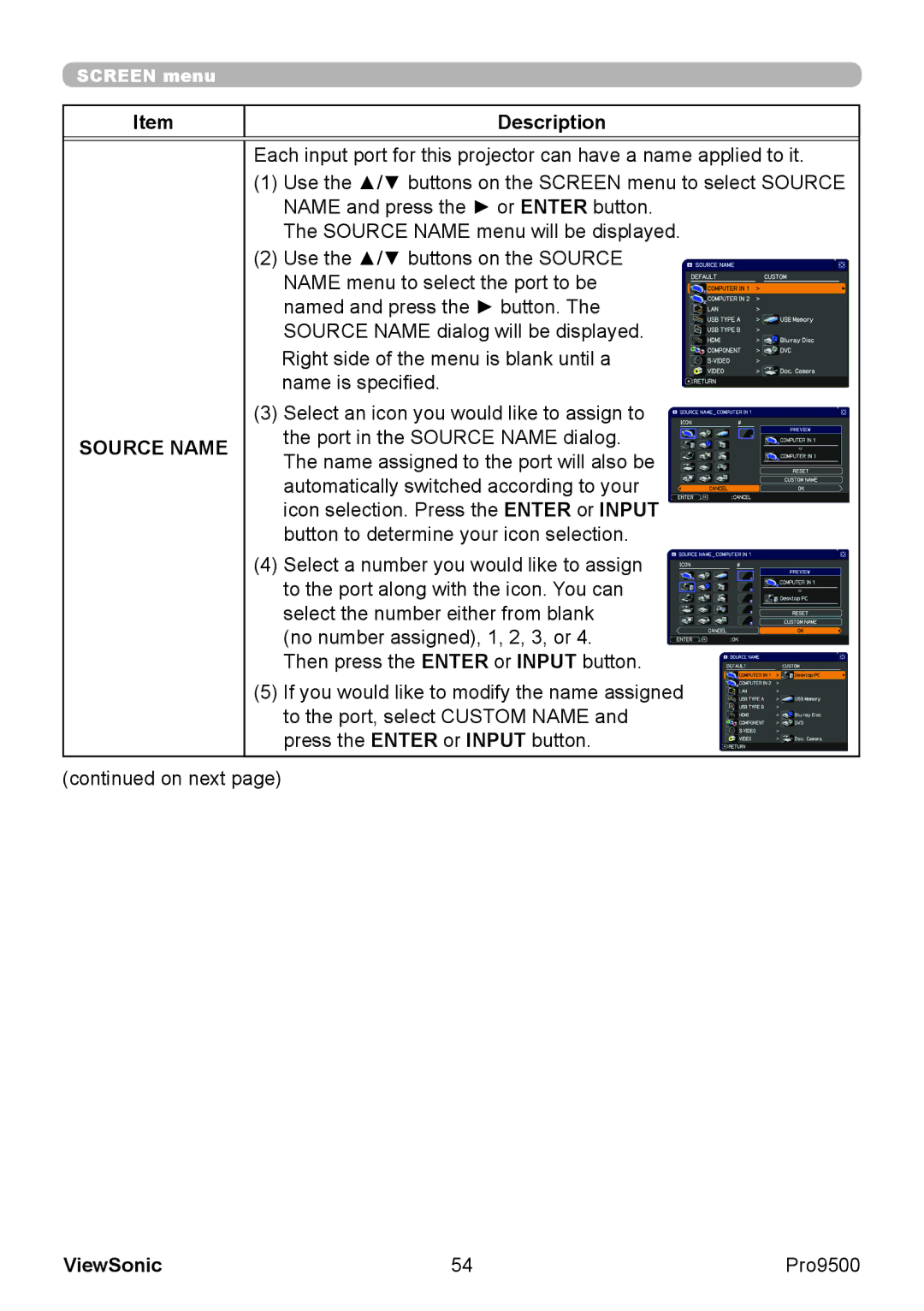 ViewSonic VS13835 warranty Source Name 