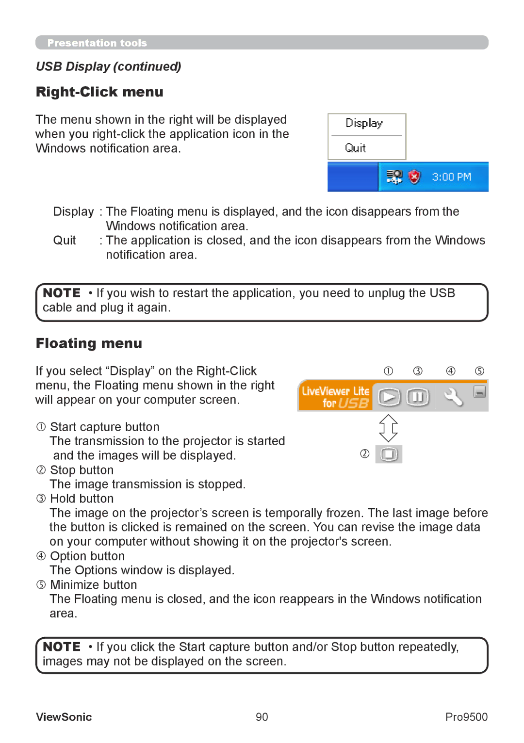 ViewSonic VS13835 warranty USB Display, If you select Display on the Right-Click 