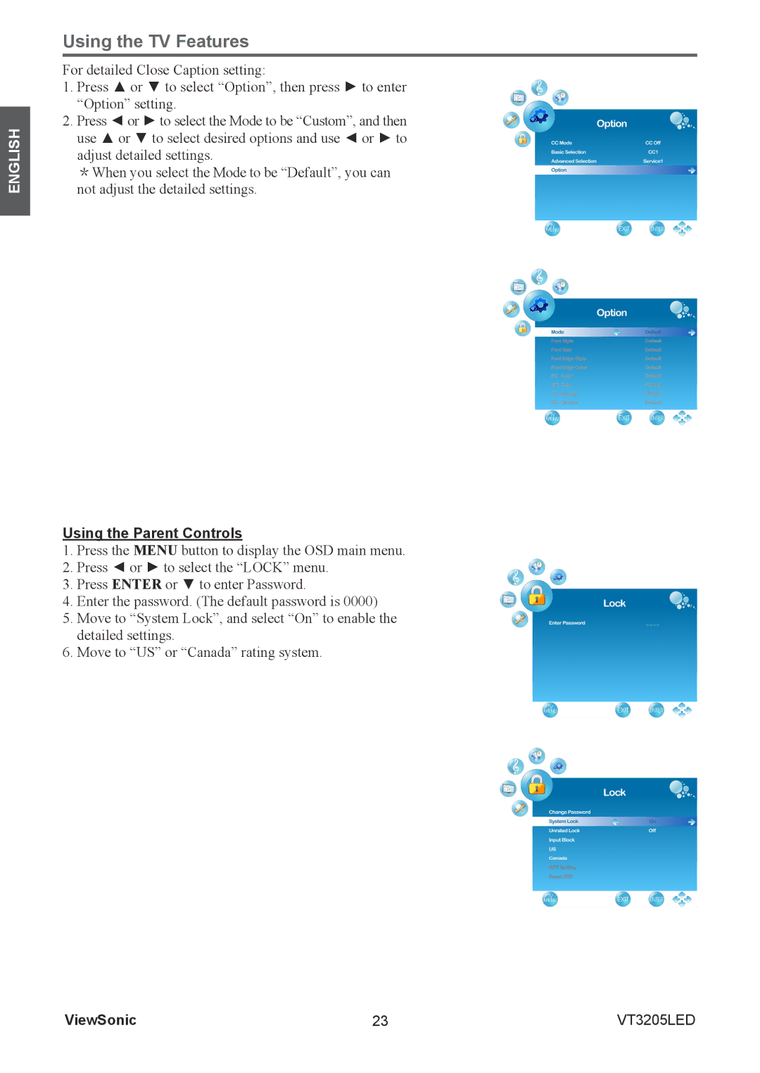 ViewSonic VS13915-1M warranty Using the Parent Controls 