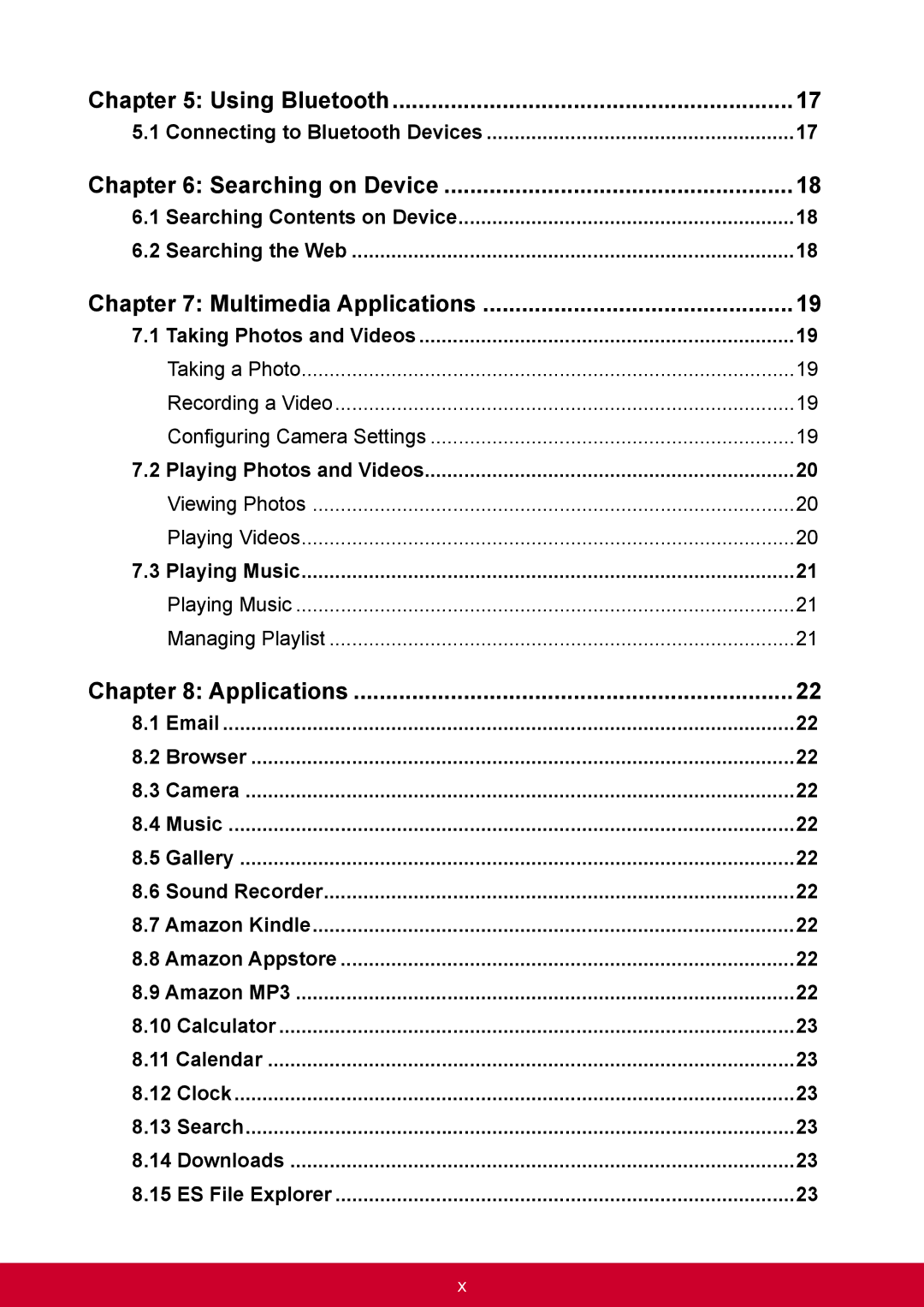 ViewSonic VS14359 warranty Connecting to Bluetooth Devices, Searching Contents on Device, Searching the Web 