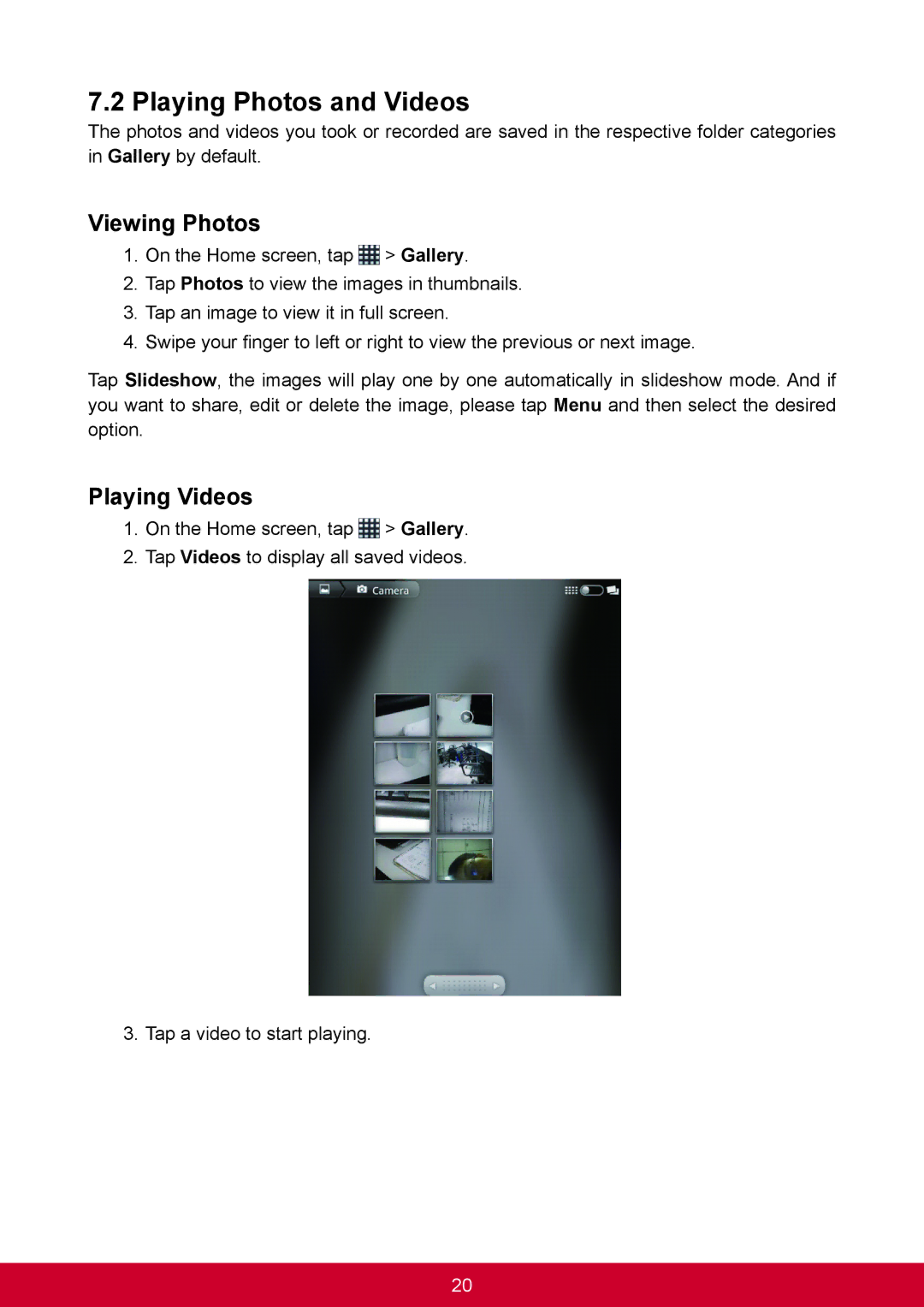 ViewSonic VS14359 warranty Playing Photos and Videos, Viewing Photos, Playing Videos 