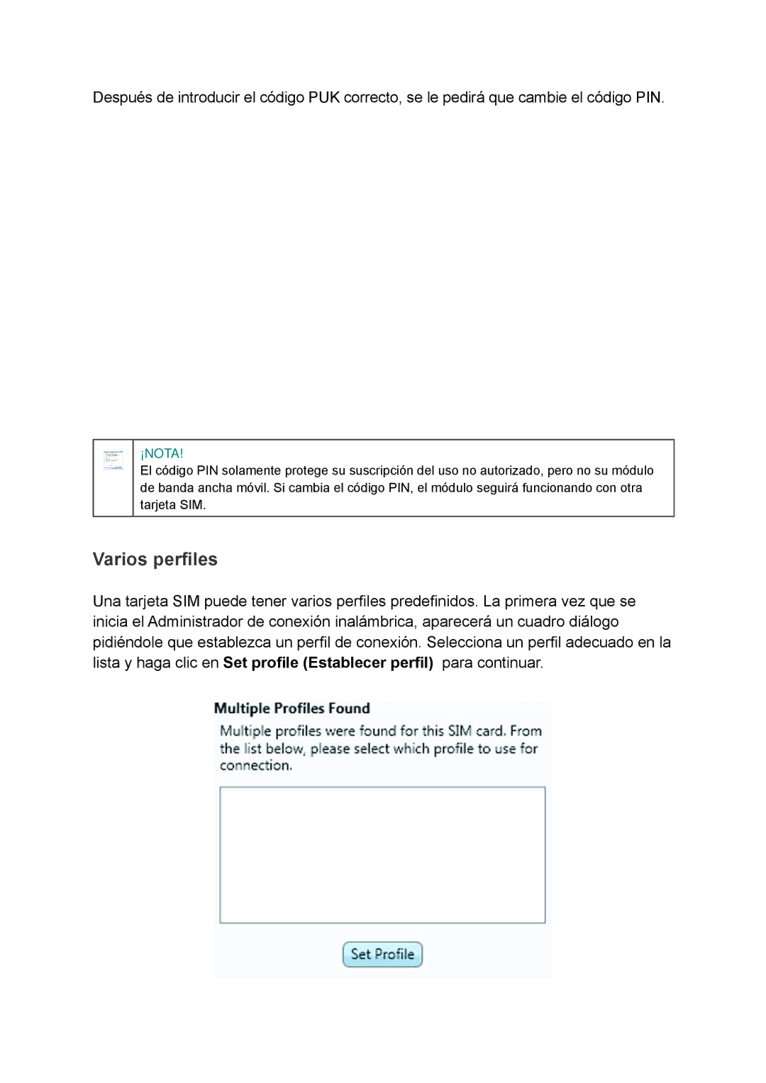 ViewSonic VS14406 manual Varios perfiles 