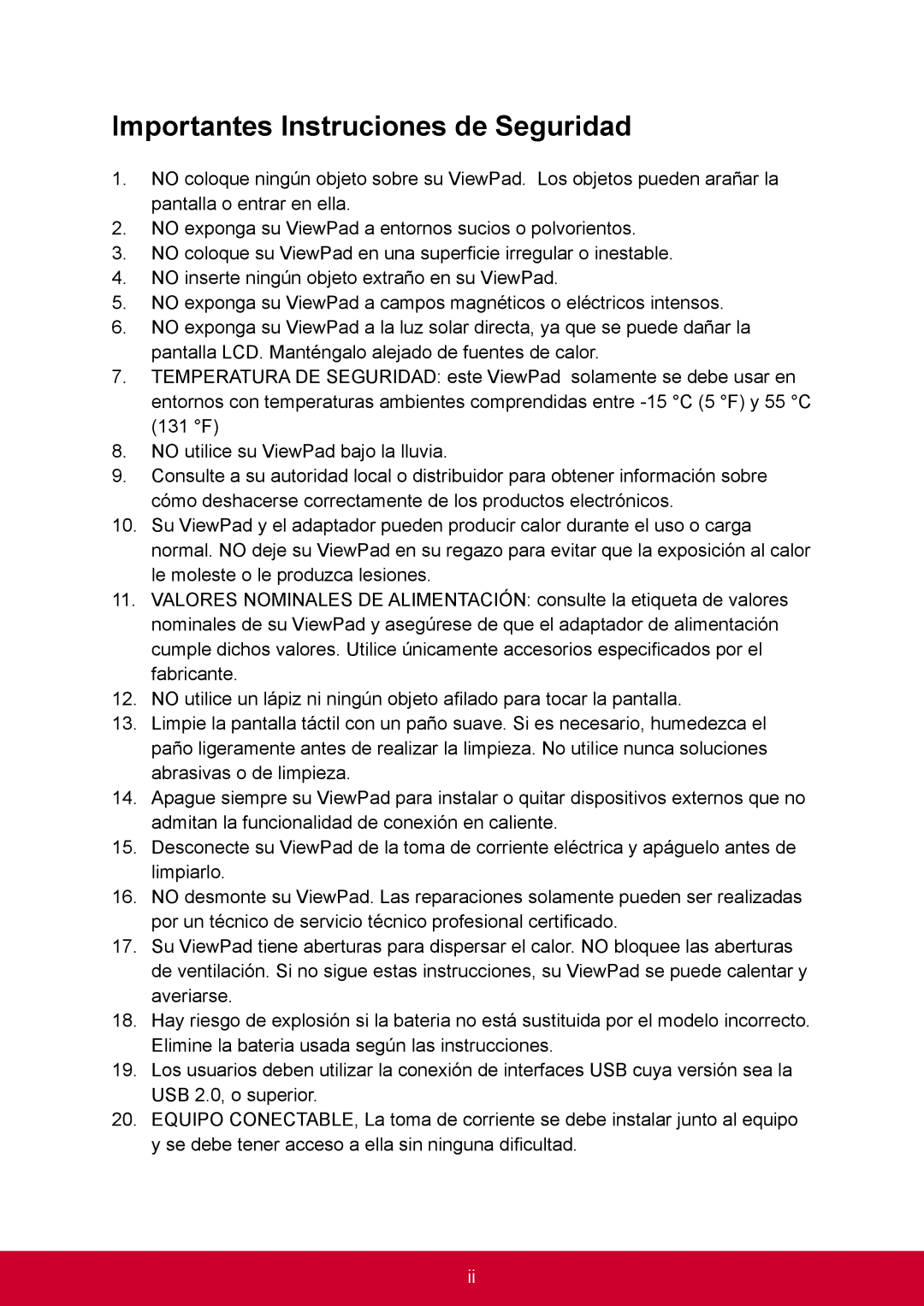 ViewSonic VS14406 manual Importantes Instruciones de Seguridad 