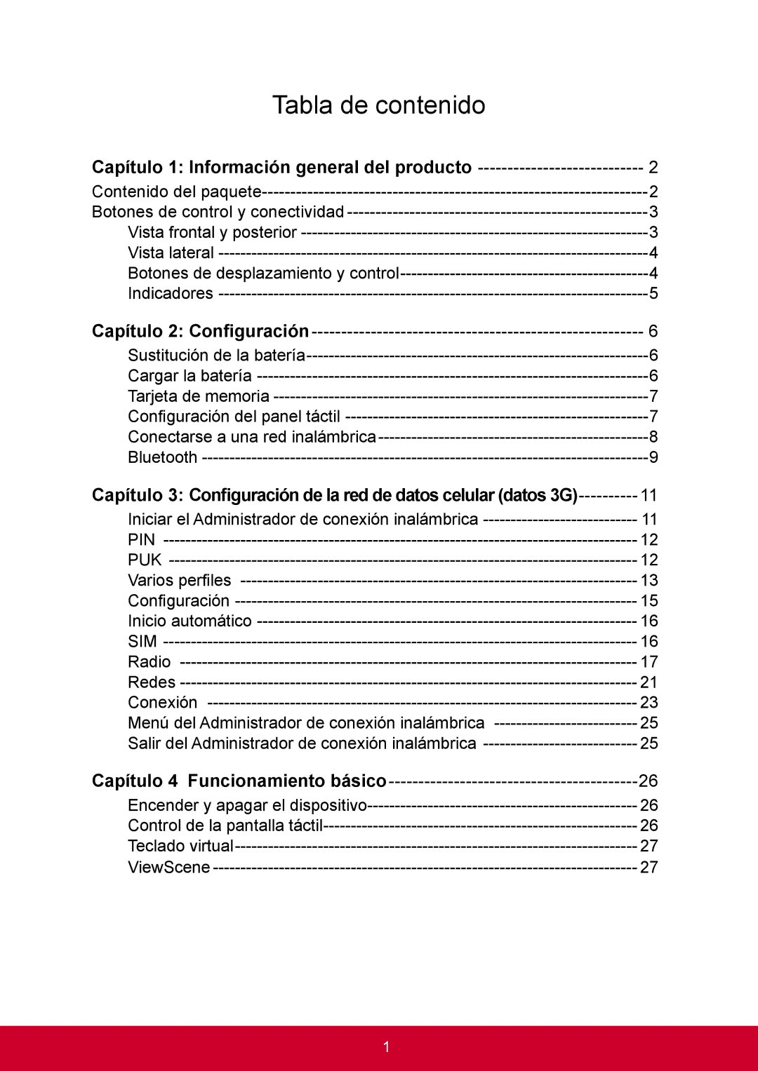 ViewSonic VS14406 manual Tabla de contenido 