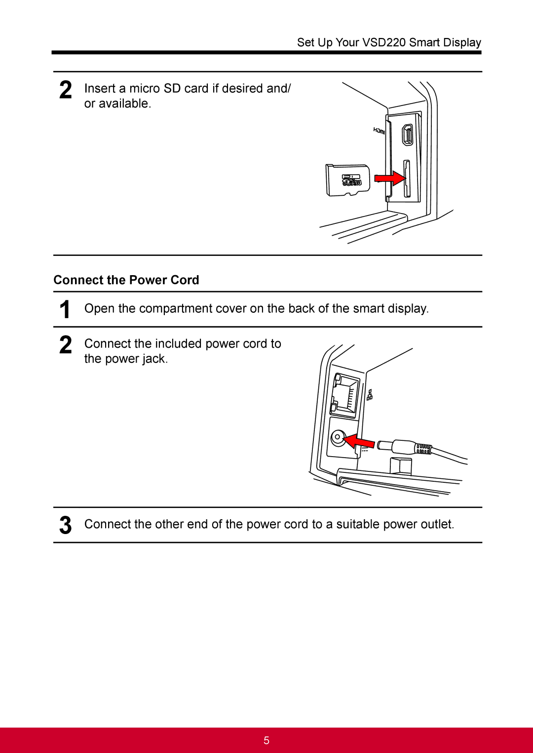 ViewSonic VSD220 manual Connect the Power Cord 