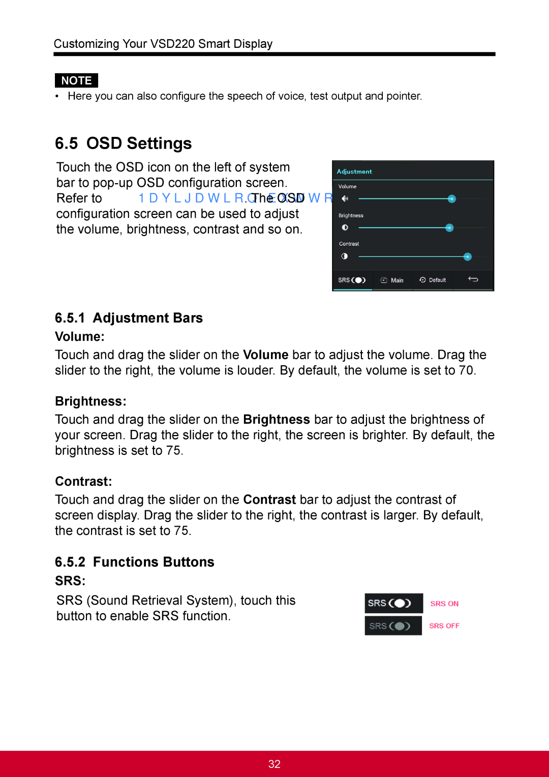 ViewSonic VSD220 manual OSD Settings, Adjustment Bars, Functions Buttons 
