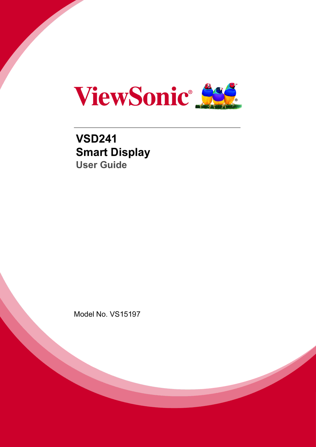 ViewSonic VSD241WTAUS0 manual VSD241 Smart Display, Model No. VS15197 