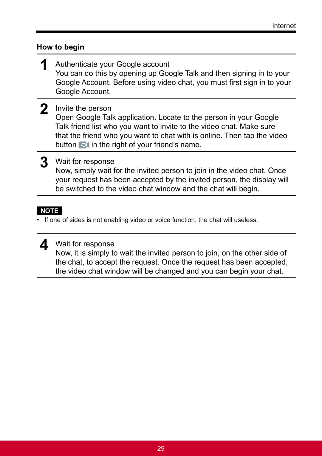 ViewSonic VSD241WTAUS0 manual Authenticate your Google account, Invite the person 