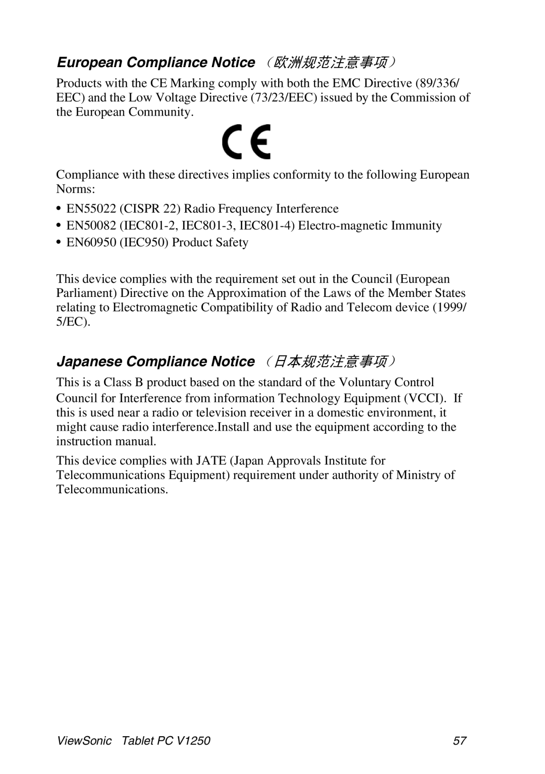 ViewSonic VSMW27922-1W manual European Compliance Notice 