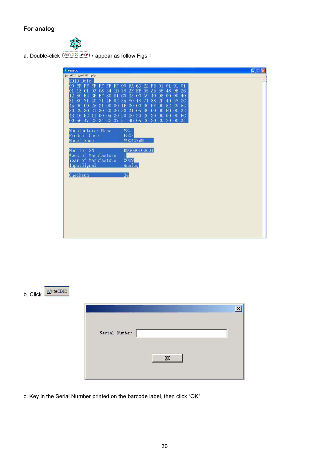 ViewSonic VSXXXXX service manual For analog 