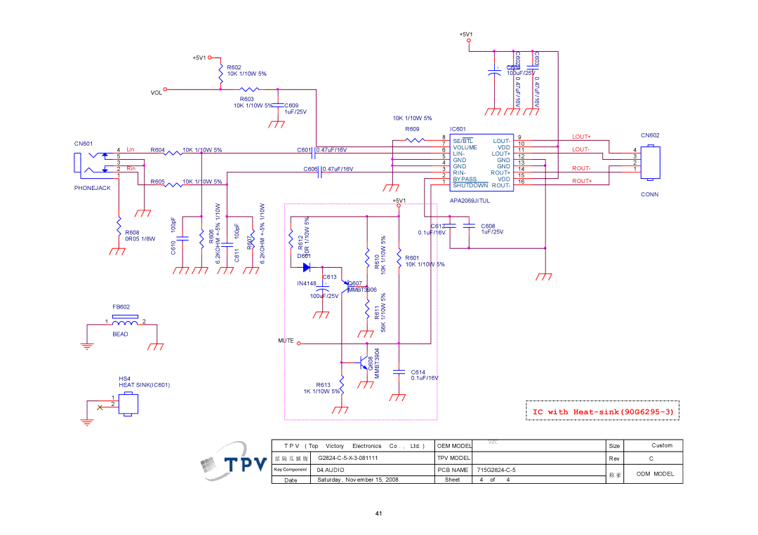 ViewSonic VSXXXXX service manual IC with Heat-sink90G6295-3 