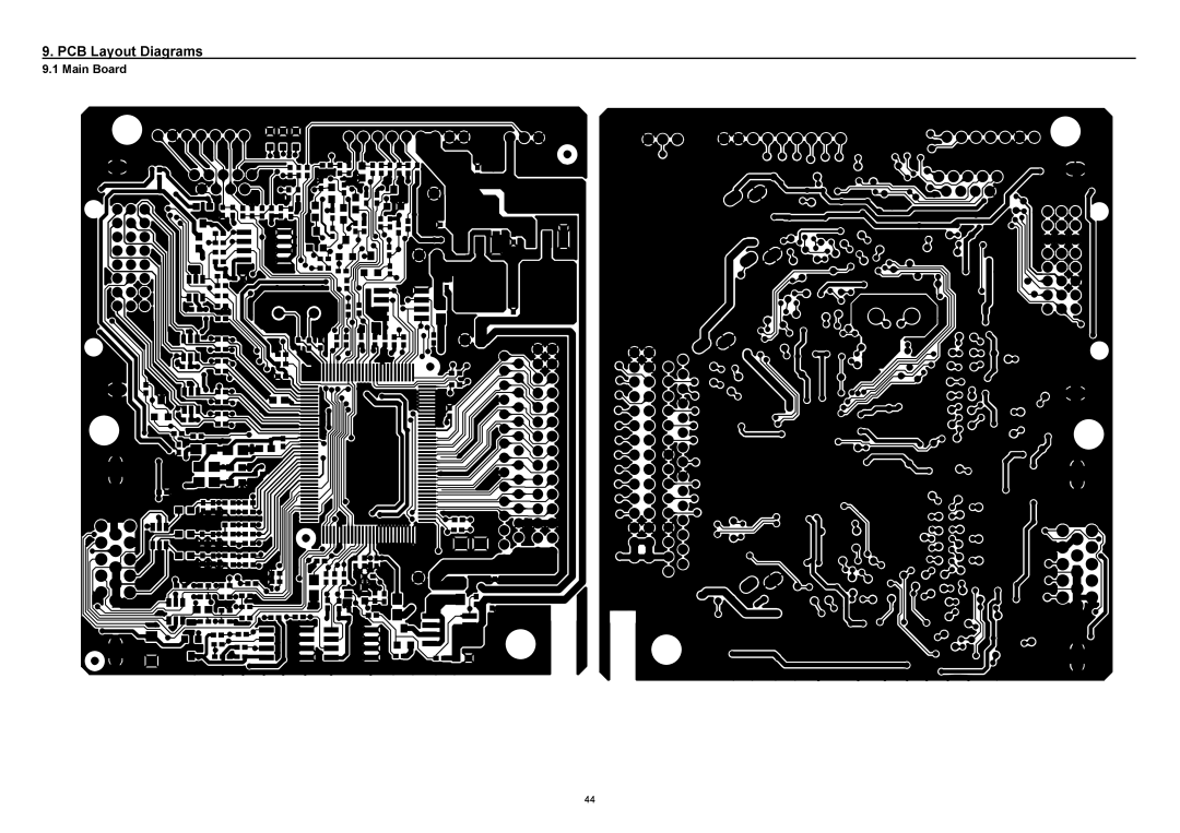 ViewSonic VSXXXXX service manual PCB Layout Diagrams, Main Board 