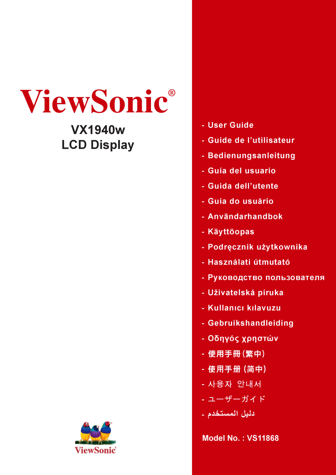 ViewSonic VX1940W manual ViewSonic 