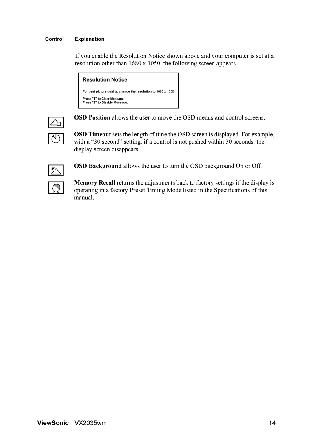 ViewSonic VS11435 manual ViewSonic VX2035wm 