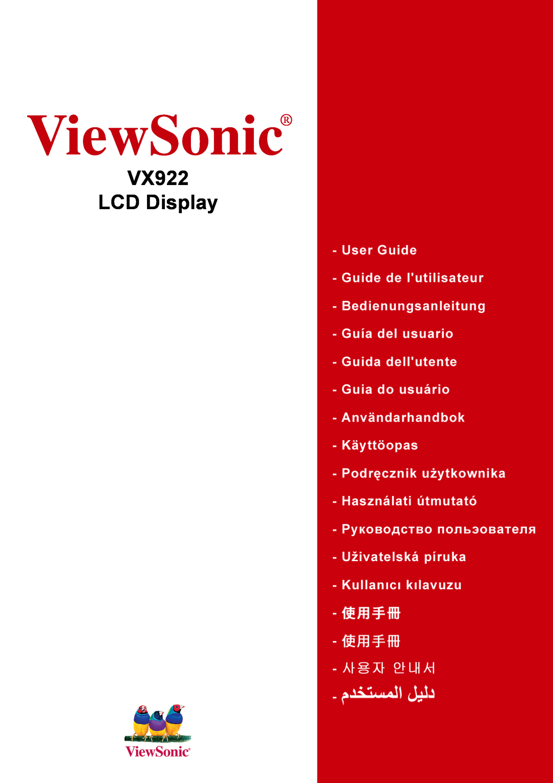 ViewSonic manual ViewSonic, VX922 LCD Display 