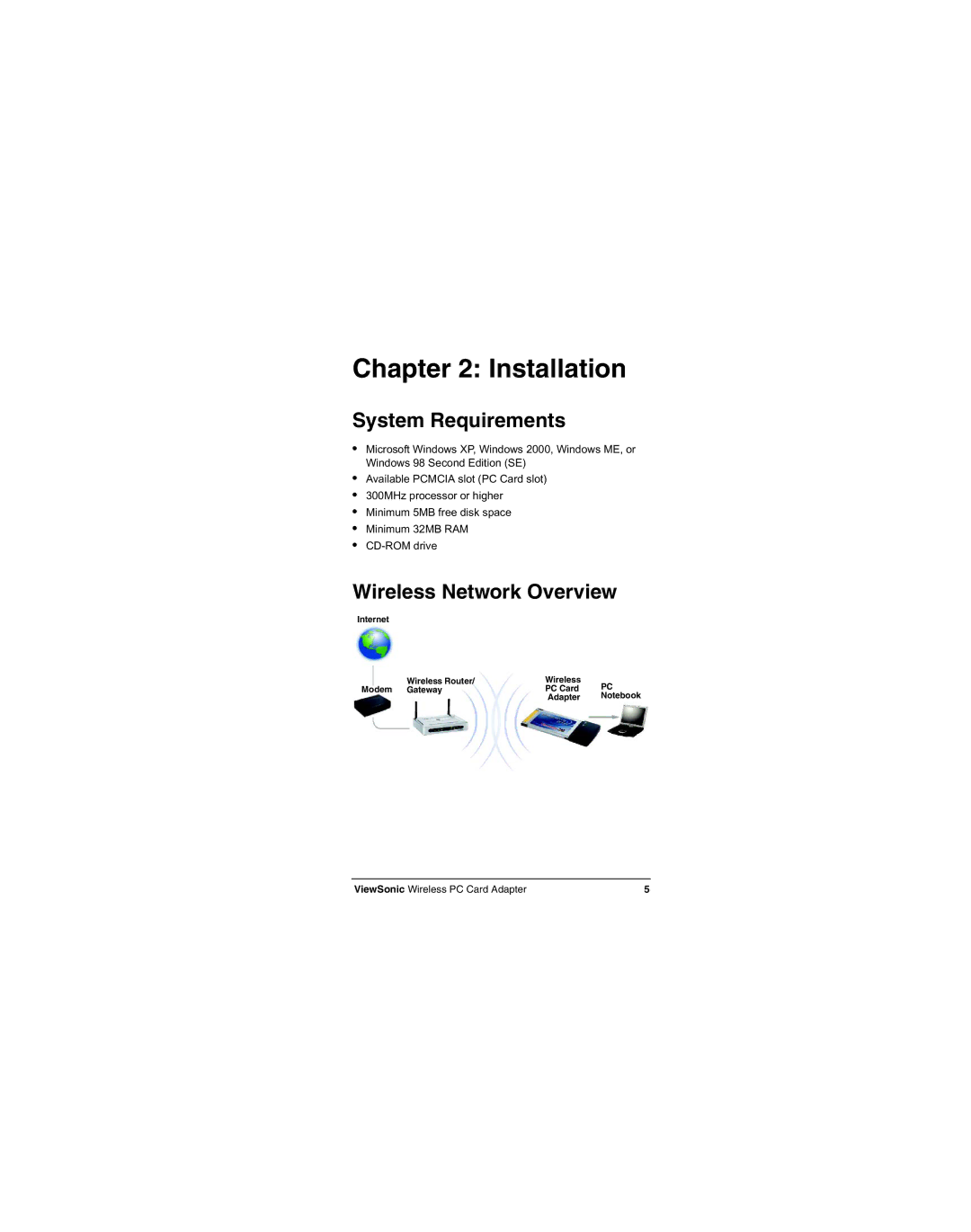 ViewSonic WPCC100 manual System Requirements, Wireless Network Overview 