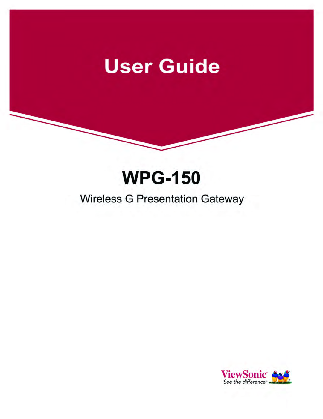 ViewSonic WPG-150 manual 