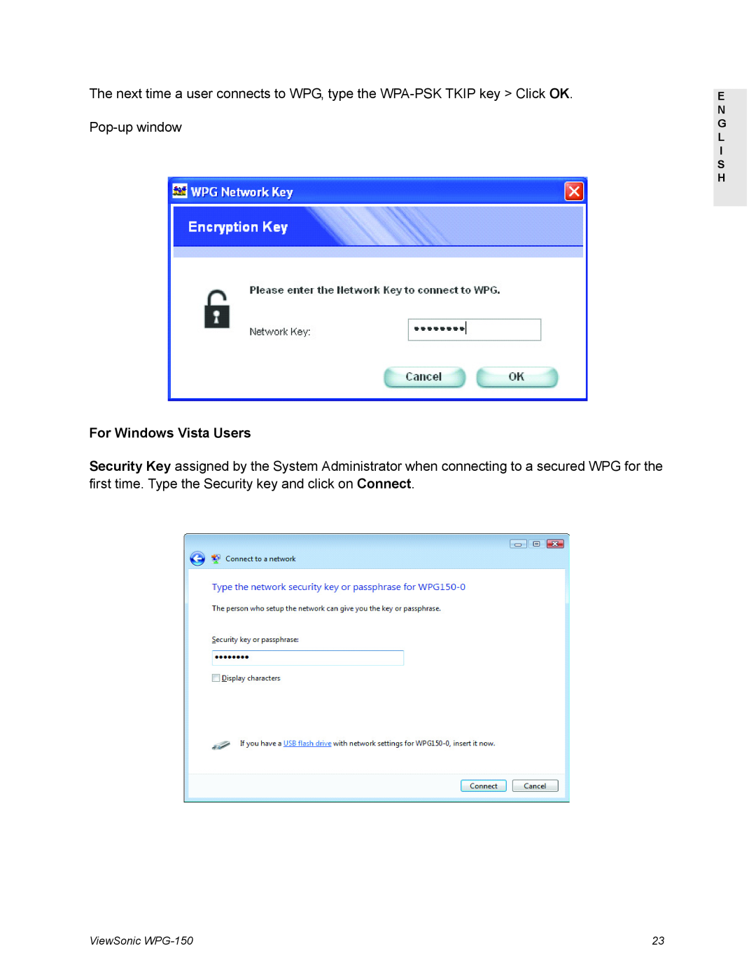 ViewSonic WPG-150 manual For Windows Vista Users 